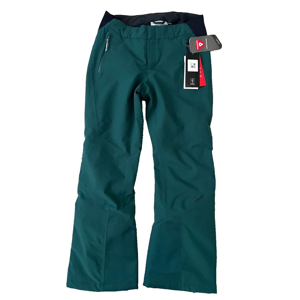 NWT Spyder Women's 12 Winner Insulated Ski Pants Primaloft Waterproof Snow Green